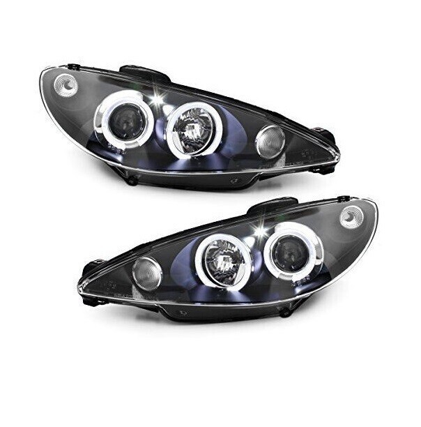 Paire de phares Angel Eyes avant à LED pour Peugeot 206 2003 - 2009