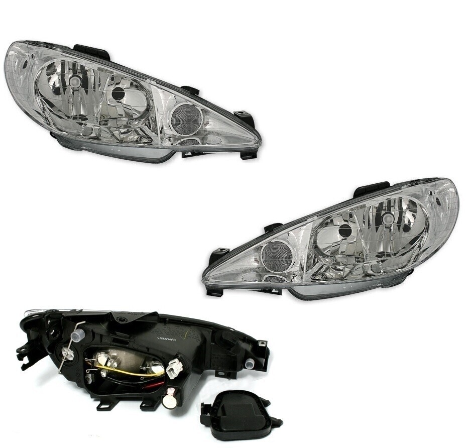 Paire de phares avant pour Peugeot 206 1998 - 2006