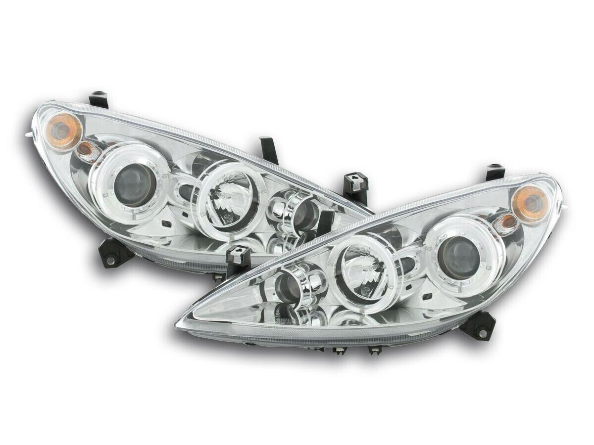 Paire de phares Angel Eyes avant à LED pour Peugeot 307 2001 - 2005