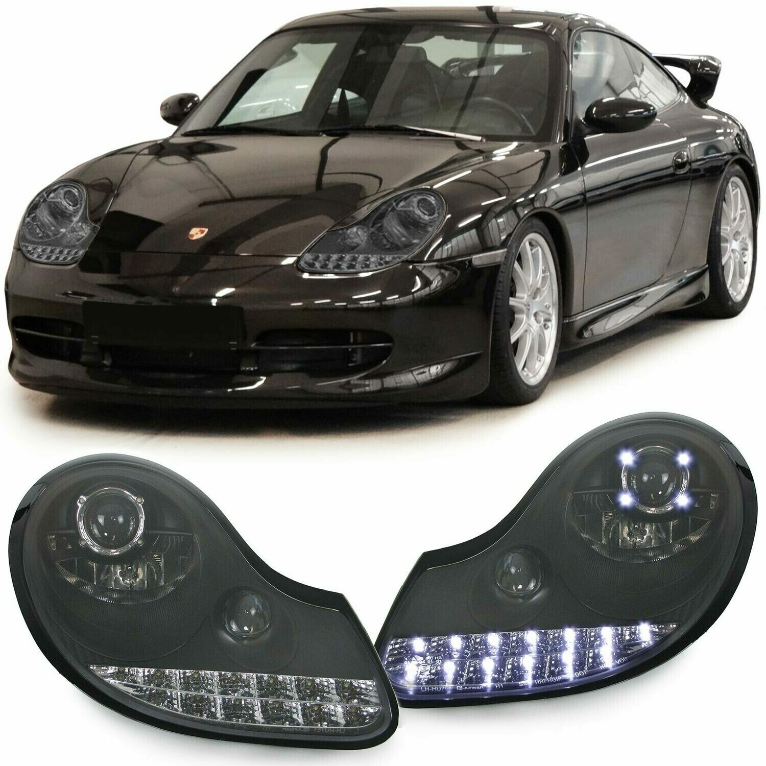 Paire de phares avant avec clignotants LED pour Porsche 911 996 Boxster 986