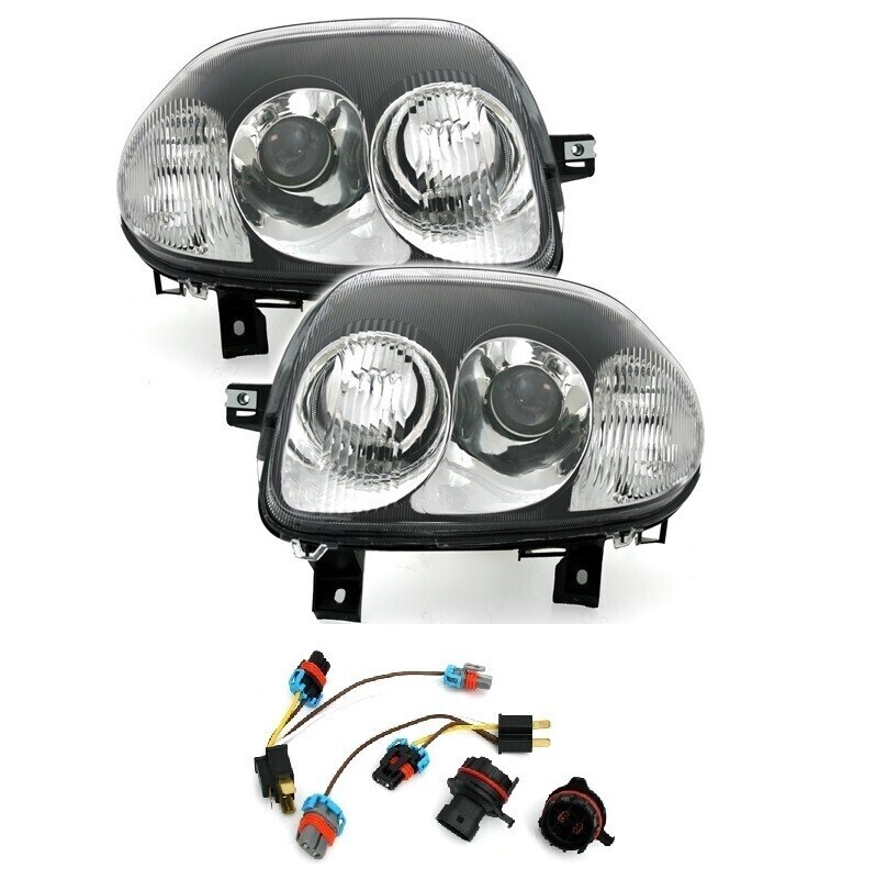 Paire de phares avant pour Renault Clio 2 1998 - 2001