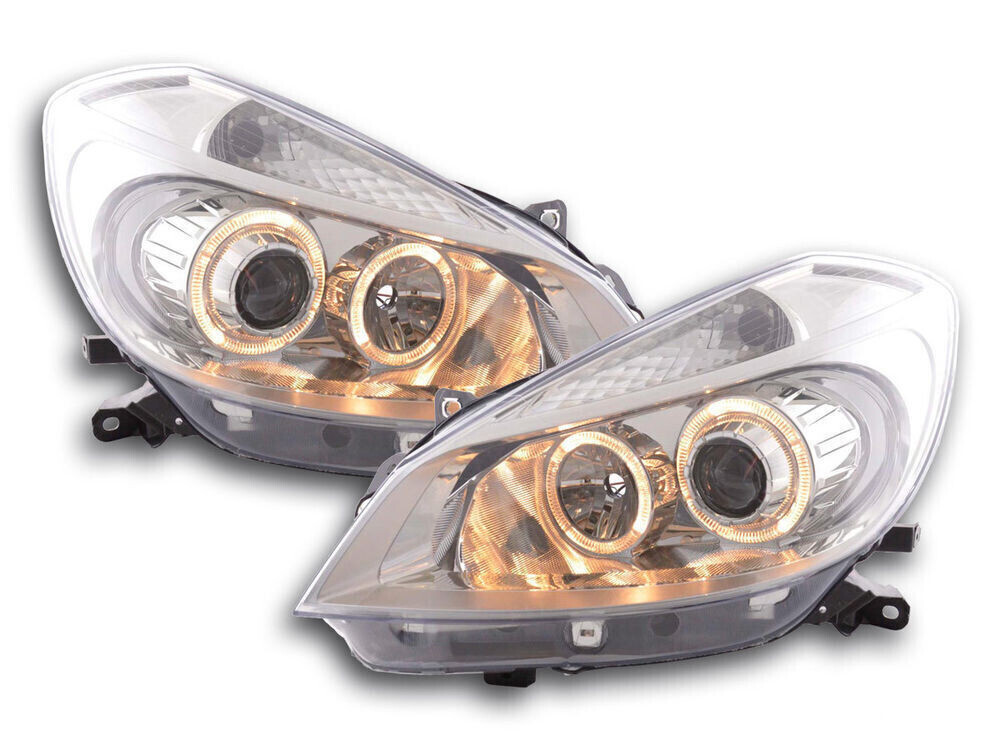 Paire de phares Angel Eyes avant pour Renault Clio 3