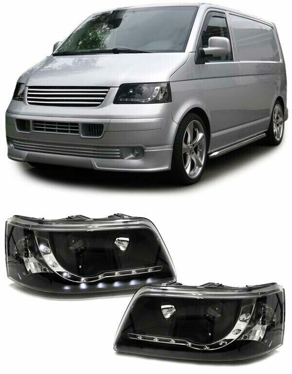 Paire de phares à barre LED avant pour Volkswagen Bus Transporter T5 2003 - 2009