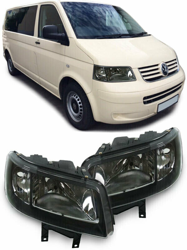 Paire de phares avant pour Volkswagen Bus Transporter T5 2003 - 2009
