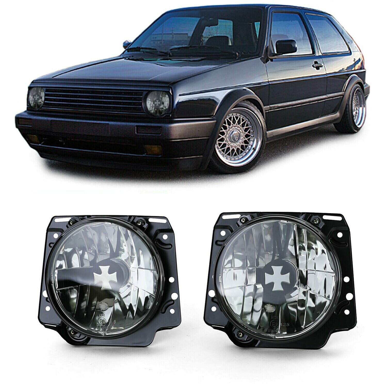 Paire de phares avant pour Volkswagen Golf 2 1983 - 1991