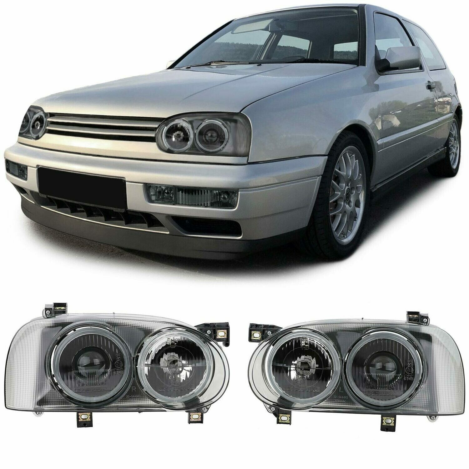 Paire de phares avant pour Volkswagen Golf 3 1991 - 1997