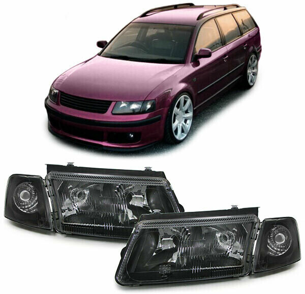 Paire de phares avant avec antibrouillard + clignotants pour Volkswagen Passat 3B 1996 - 2000