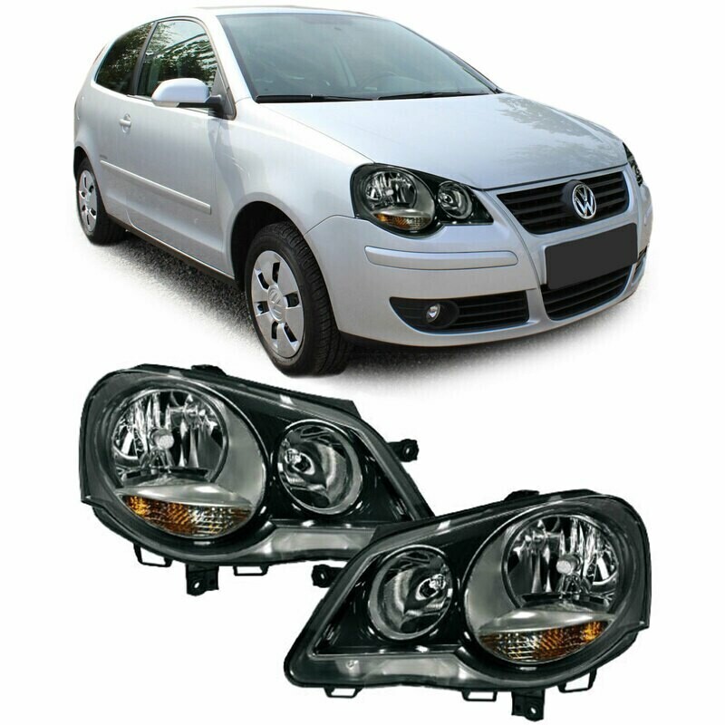 Paire de phares avant pour Volkswagen Polo 9N3 2005 - 2009