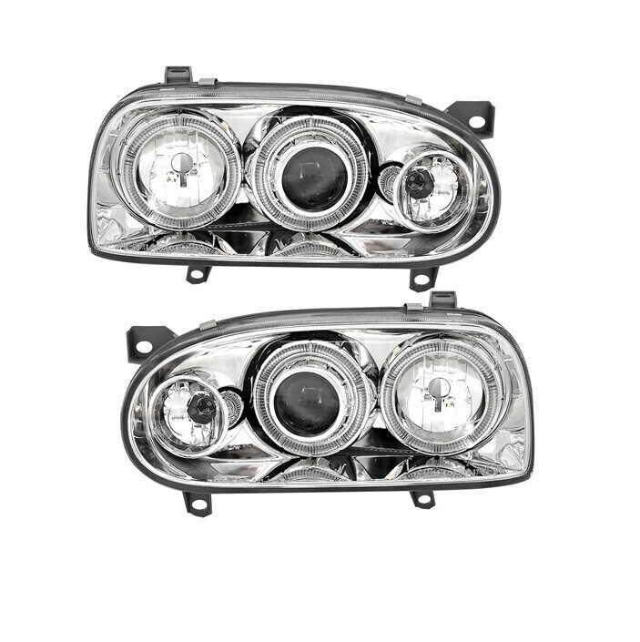 Paire de phares Angel Eyes avant pour Volkswagen Golf 3