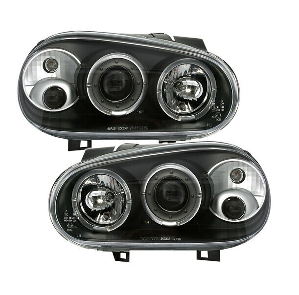 Paire de phares Angel Eyes à LED avant pour Volkswagen Golf 4