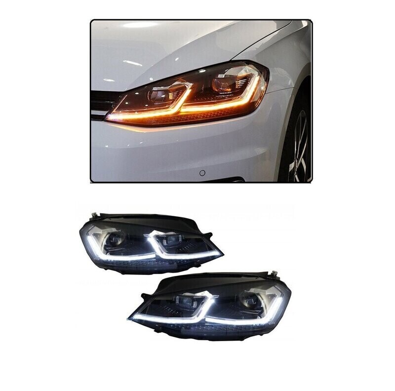 Paire de phares avant à LED pour Volkswagen Golf 7 2012 - 2017