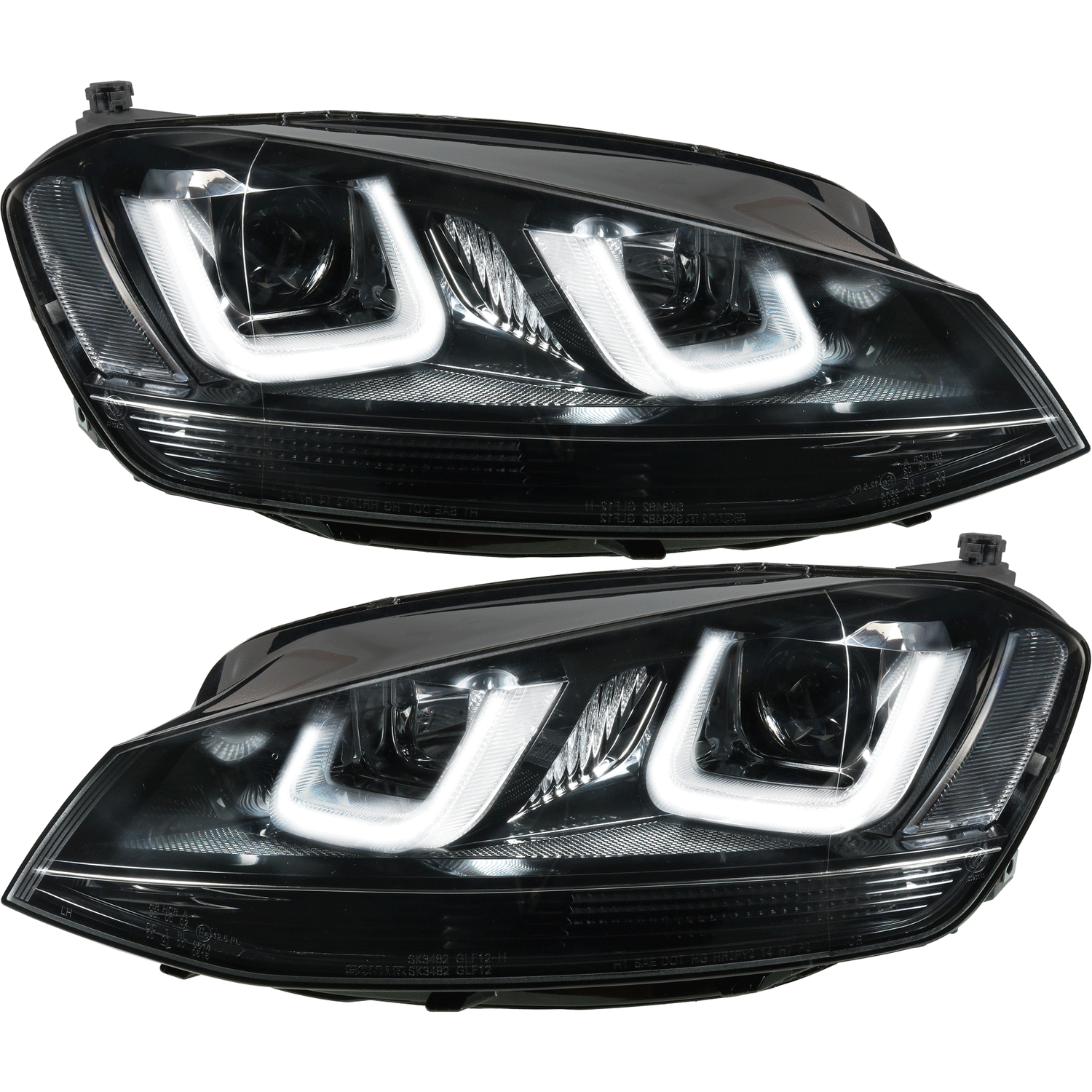 Paire de phares avant à LED 3D pour Volkswagen Golf 7 2012 - 2017