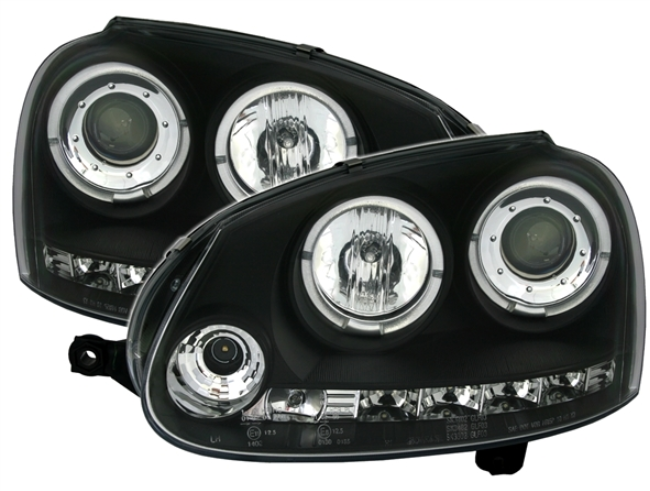 Phares Angel Eyes pour Volkswagen Golf 5 à partir de 2003 + Jetta 3 à partir de 2005