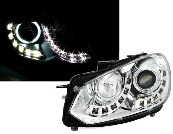 Phares Angel Eyes pour Volkswagen Golf 6 2008 - 2012