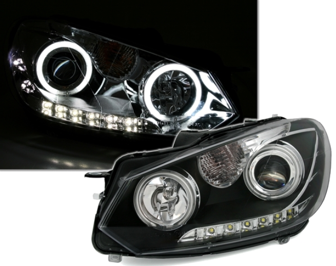 Phares Angel Eyes pour Volkswagen Golf 6 2008 - 2012