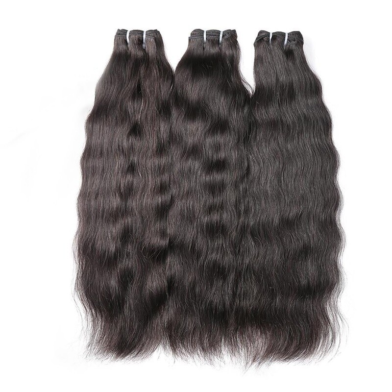Indian Natural Straight wavy curly machine weft