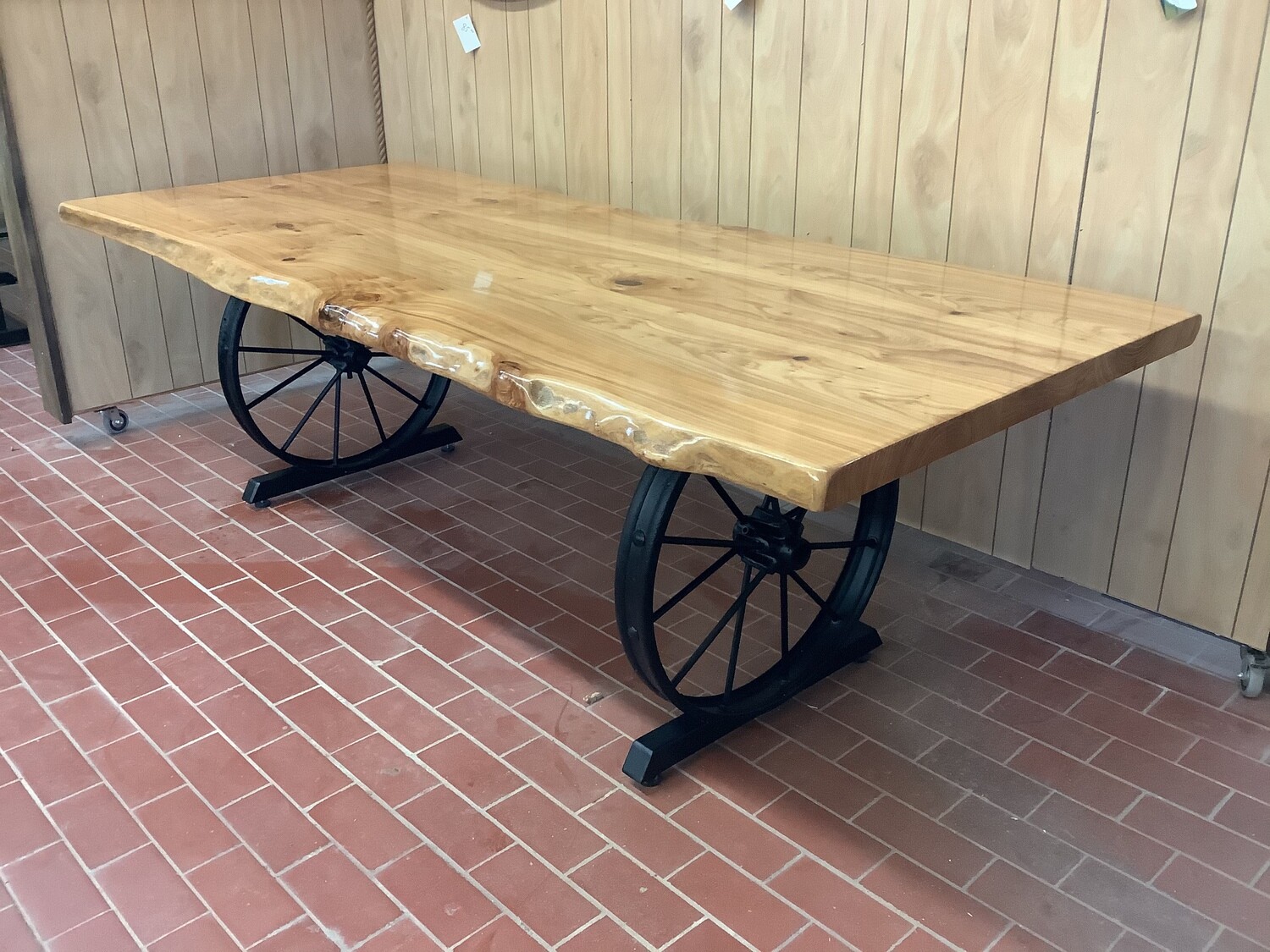 Wagon Wheel Elm Dining Table