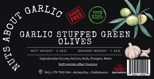 1.2kg Garlic Stuffed Green Olives