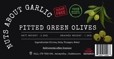 1.2kg Pitted Green Olives