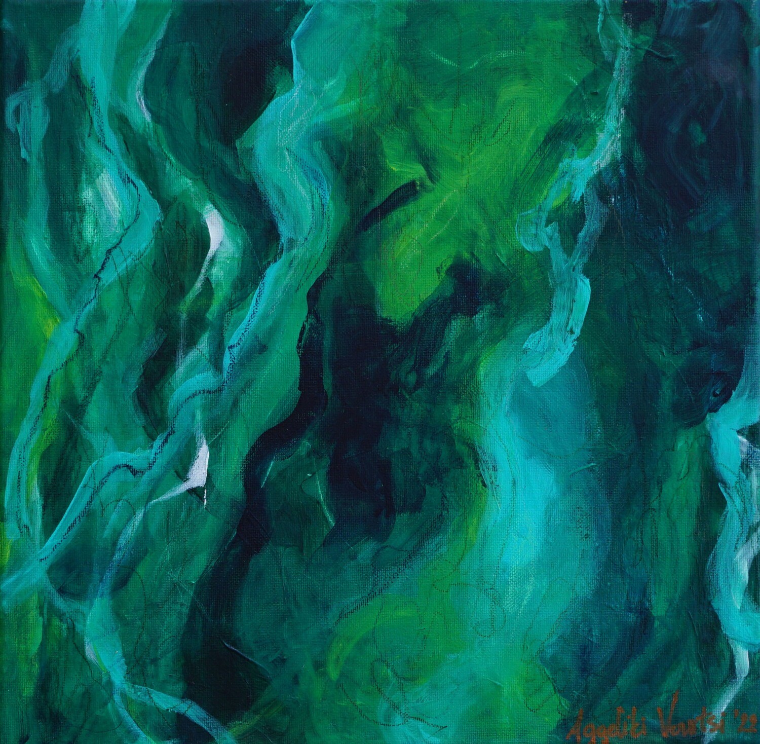 GREEN ABSTRACT RIVER #3