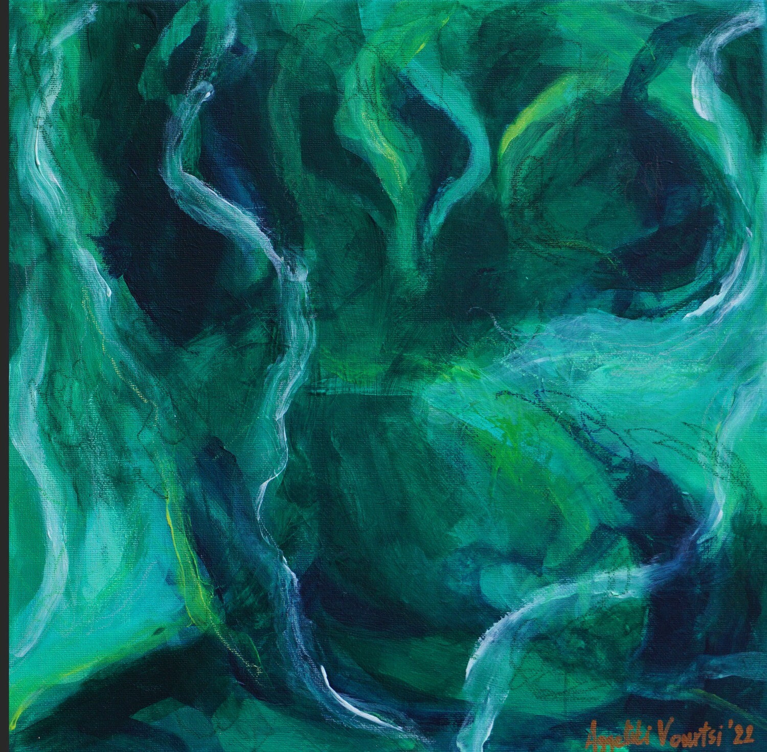 GREEN ABSTRACT RIVER  #2