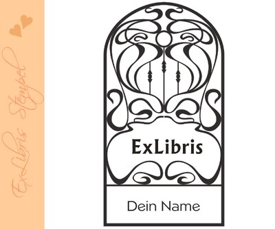 Exlibris Stempel - Ex Libris Stempel - Exlibris Stempel mit Jugendstil 10251 Exlibris Stempel - Ex Libris Stempel - Exlibris Stempel mit Jugendstil 10251