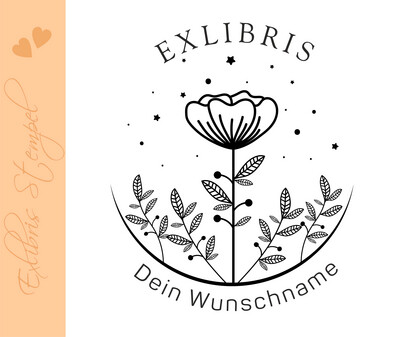Exlibris Stempel - Exlibris - Motiv Floral- Pflanzenmotiv Exlibris Stempel - Exlibris - Motiv Floral- Pflanzenmotiv