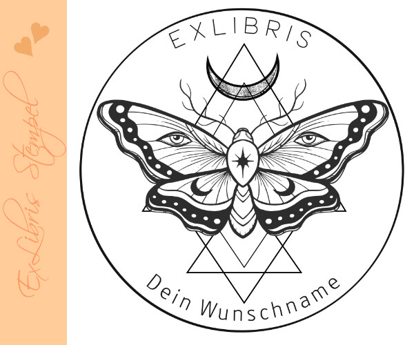 Exlibris Stempel - Ex Libris Stempel - Exlibrisstempel Fantasy Schmetterling No.exl-10418