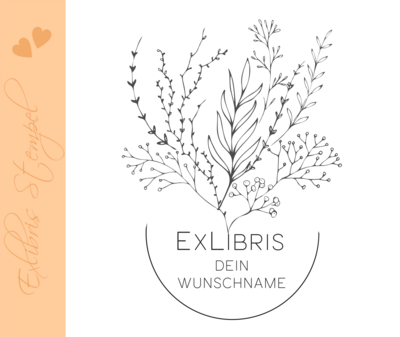 Exlibris Stempel - Exlibris - Motiv Floral- Pflanzenmotiv exl-10446 Exlibris Stempel - Exlibris - Motiv Floral- Pflanzenmotiv exl-10446
