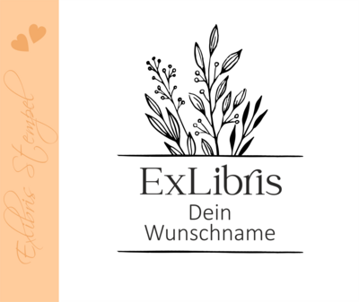 Exlibris Stempel - Exlibris - Motiv Floral- Pflanzenmotiv exl-10448 Exlibris Stempel - Exlibris - Motiv Floral- Pflanzenmotiv exl-10448