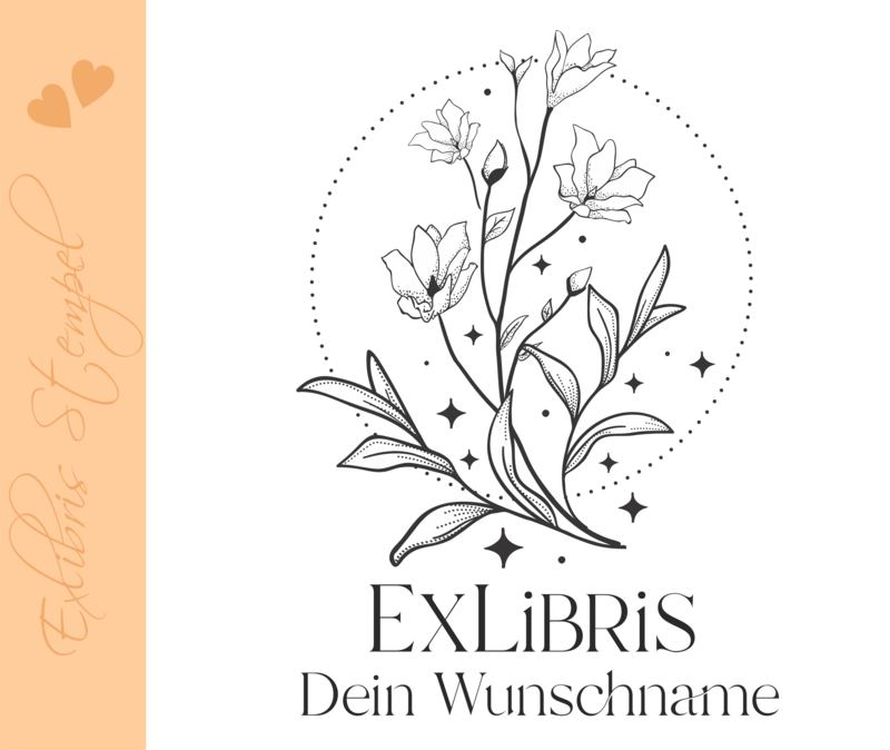 Exlibris Stempel - Exlibris - Motiv Floral- Pflanzenmotivexl-10449