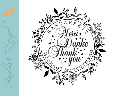 Personalisierter Stempel mit Text: Personalisierter Stempel mit Text: