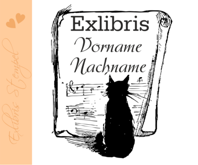 Exlibris Stempel - Ex Libris Stempel - Exlibris Stempel Katzenmotiv - Bücherstempel Katze No.exl-10122 Exlibris Stempel - Ex Libris Stempel - Exlibris Stempel Katzenmotiv - Bücherstempel Katze No.exl-10122