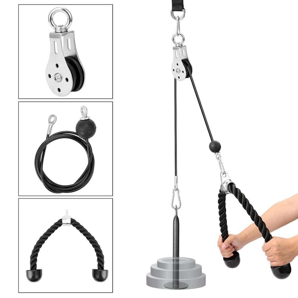 DIY Pulley Cable Machine Attachment System ,Arm Biceps ,Triceps,Hand Strength