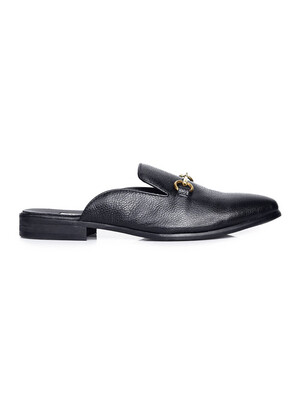 MUSTY PEBBLE GRAIN LEATHER MULES