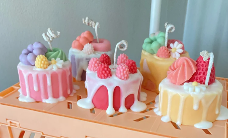 Tiny Miniature Scented Dessert Cakes + Dome Set
