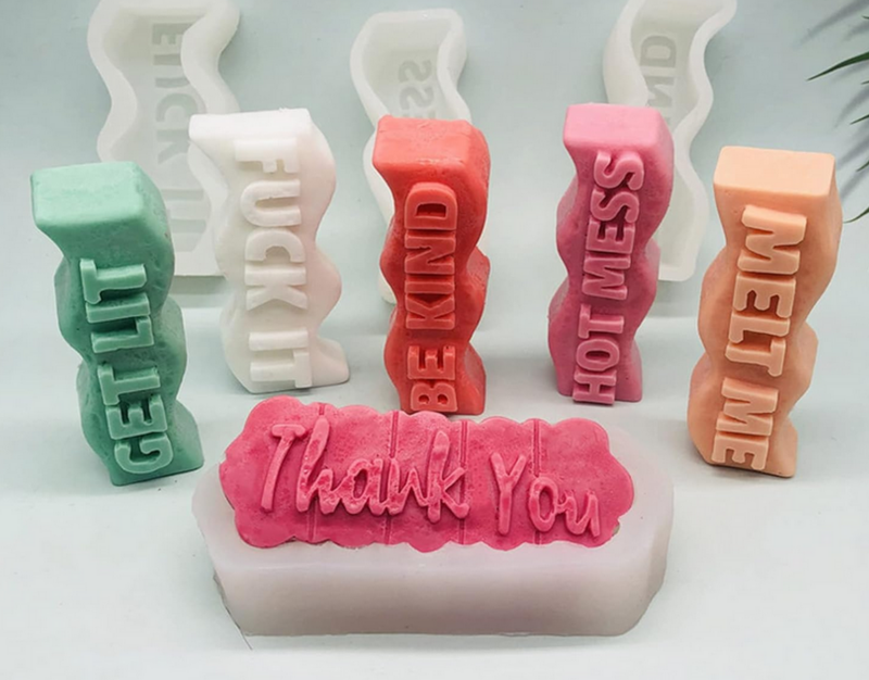 &quot;BAD Word&quot; 3D Wave Pillar Candles