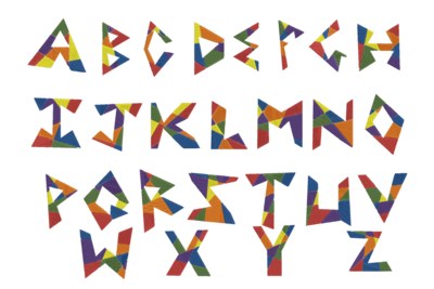 Diagonous Design Alphabet PNG image files