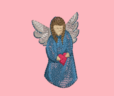 Folk Art Angel machine embroidery