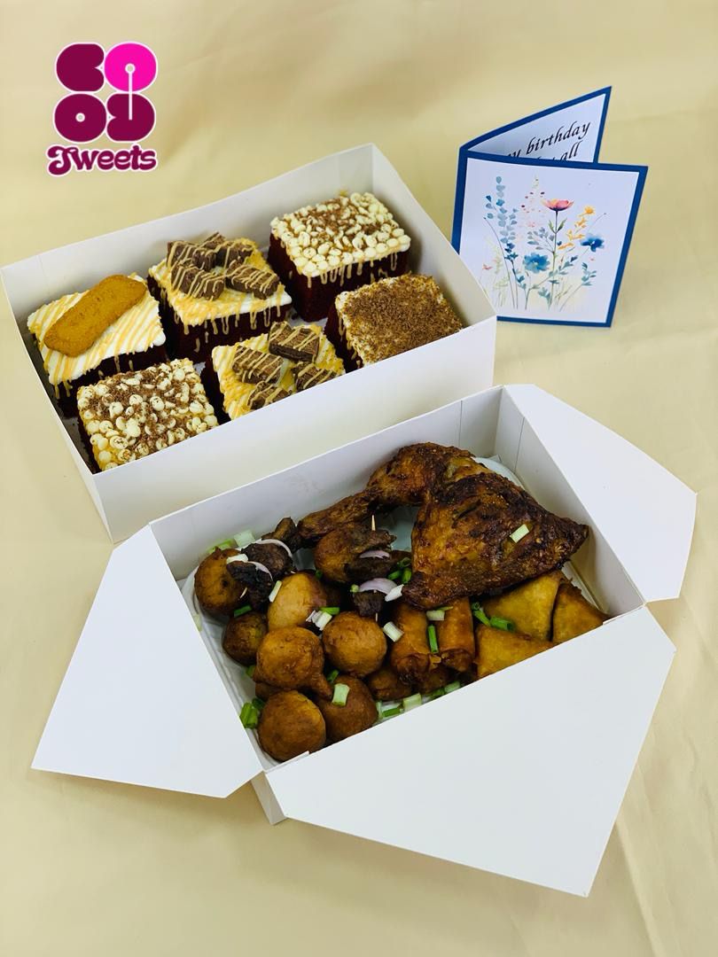 Fudge Cake And Small Chops Combo