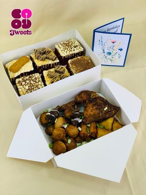 Fudge Cake And Small Chops Combo