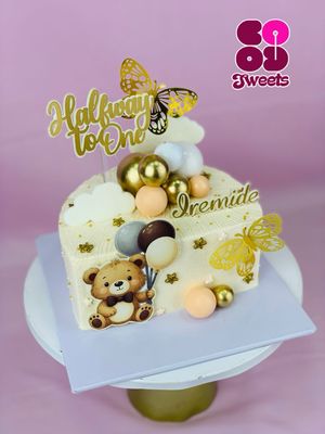 Custom Halfway To One Cake
