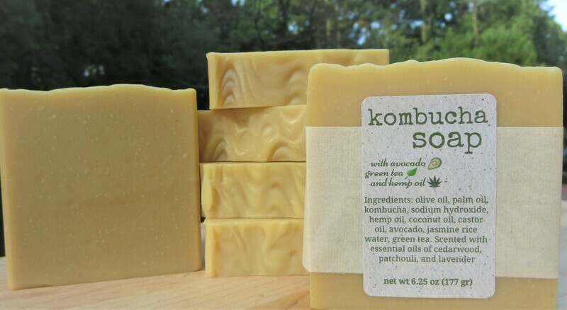 kombucha soap with avocado, green tea, & hemp oil