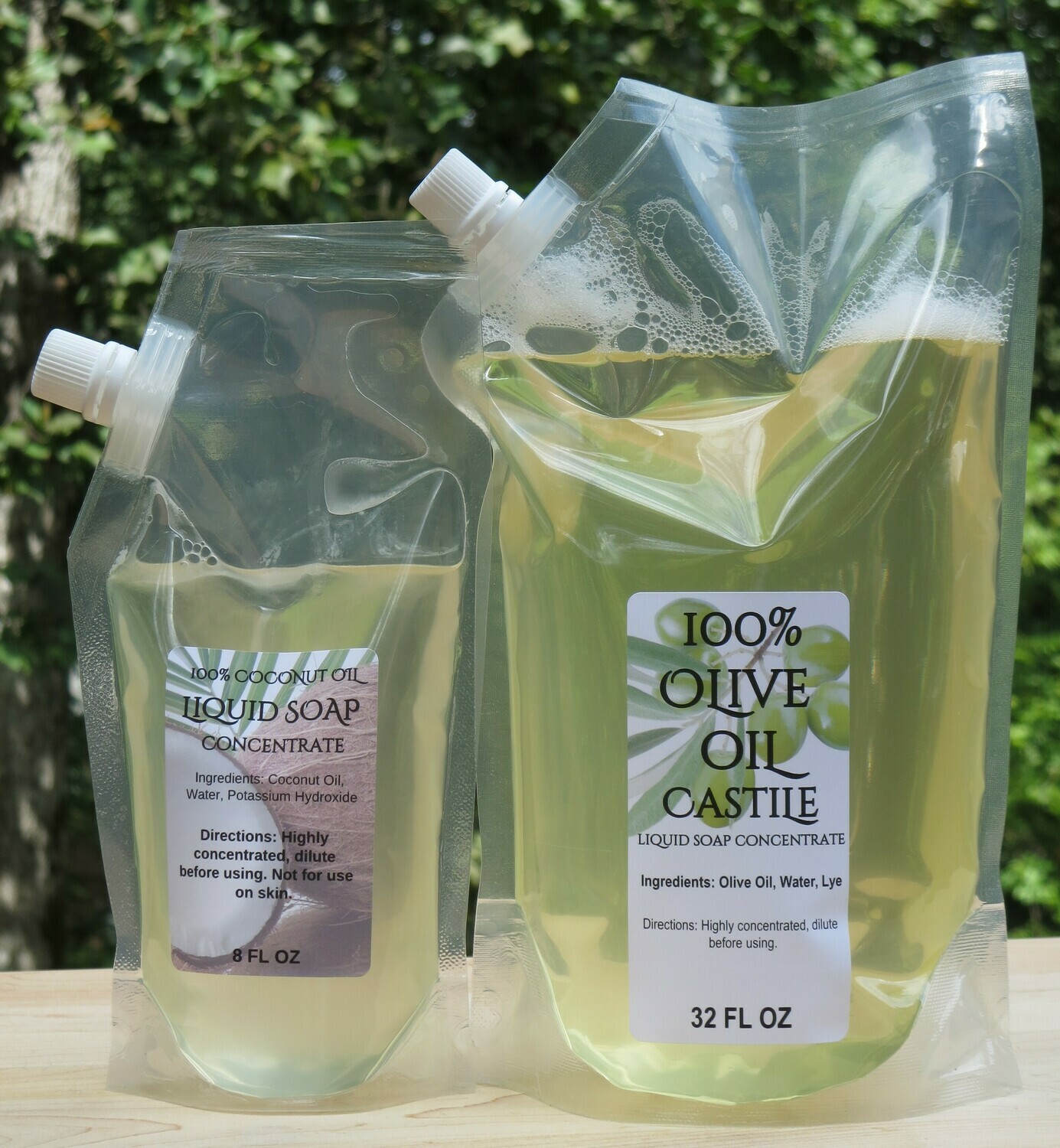 Liquid Castile (100% Olive Oil) Soap~Concentrate Pouch