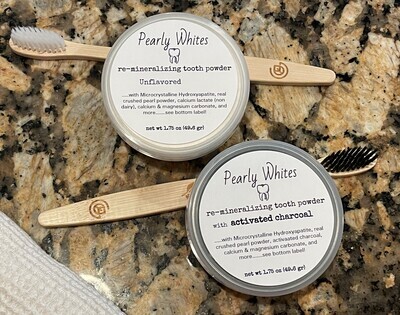 Pearly Whites Re-Mineralizing Tooth Powder FREE bamboo toothbrush!