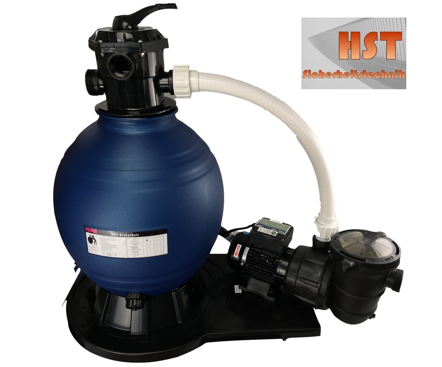 HST Sandfilter Profi Leis 17000 L/Std Filterleistung Poolfilter Komplettset mit Transportwagen - Filter; Filteranlage; Schwimmbad