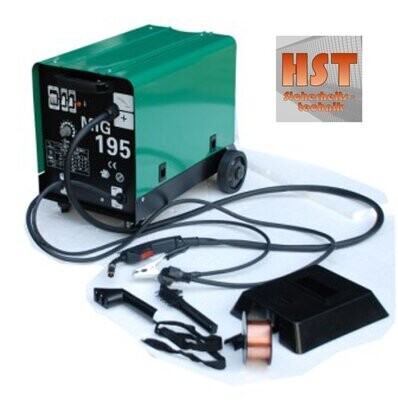 HST Schweißgerät MIG MAG 195 Amp für; Edelstahl, Stahl, Eisen. Mit oder ohne Fülldraht schweißen