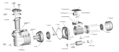 Ersatzteile HST Leis Poolpumpe 15 m³/h 9000 HFC, ähnliche Pumpen Schwimmbadpumpe Ersatzteile HST Leis Poolpumpe 15 m³/h 9000 HFC, ähnliche Pumpen Schwimmbadpumpe