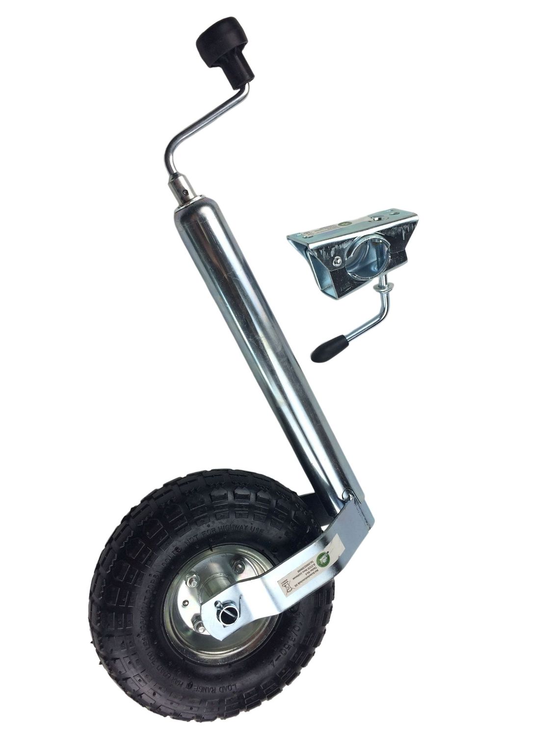 HST Anhänger Stützrad luftbereift mit Klemmschelle 48 mm Ø bis 150 kg Stützlast für alle PKW Anhänger & Wohnwagen Bootsanhänger Bugrad für Autoanhänger Wohnwagen Zubehör