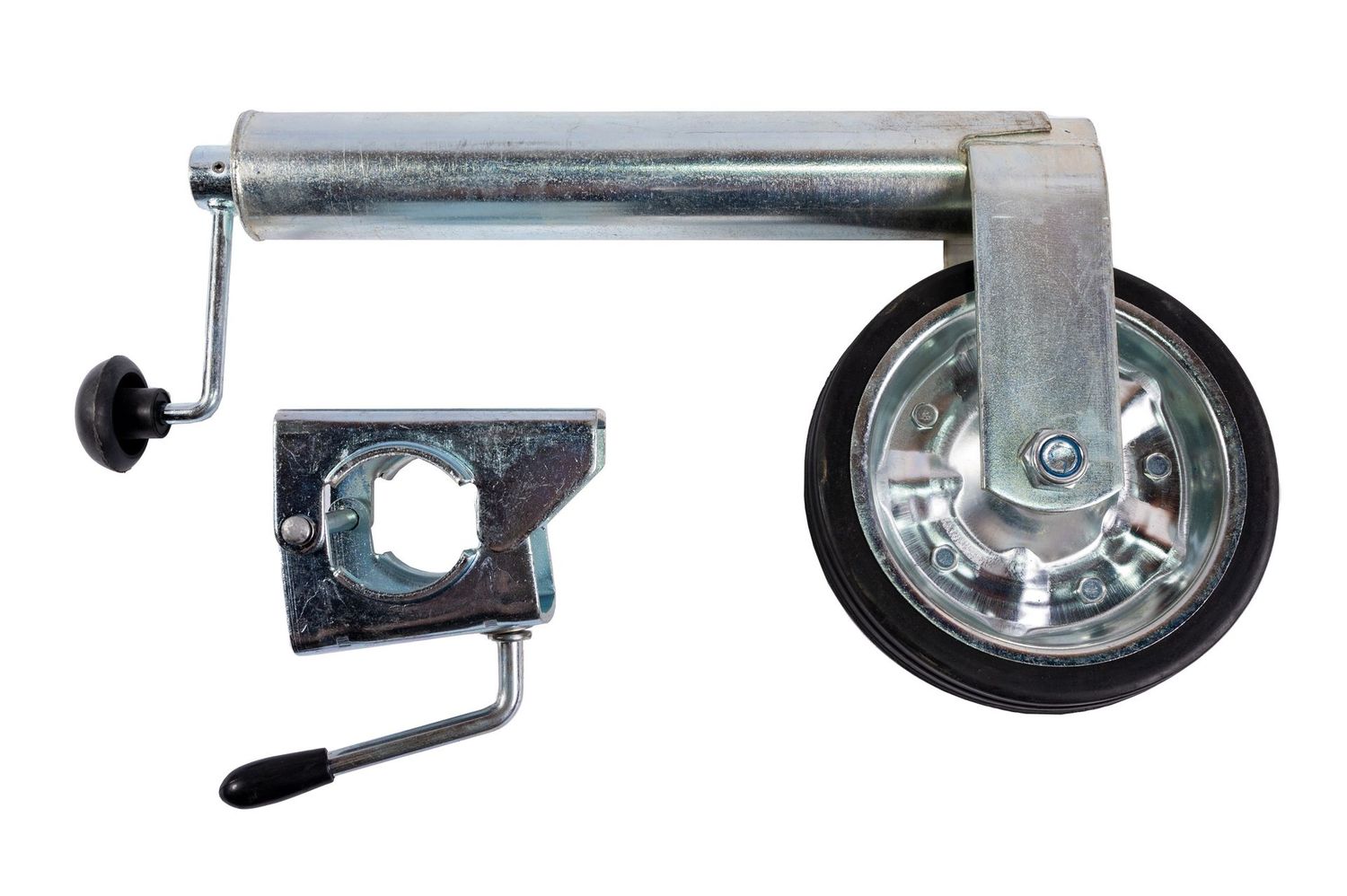 HST Anhänger Stützrad mit Halterung 60 mm Ø bis 400 kg Stützlast für alle PKW Anhänger & Wohnwagen Bootsanhänger Bugrad für Autoanhänger Wohnwagen Zubehör